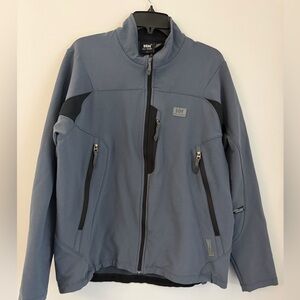 Helly Hansen Jacket Men's Large Paramount Softshell Gray/Blue Black Polyester
